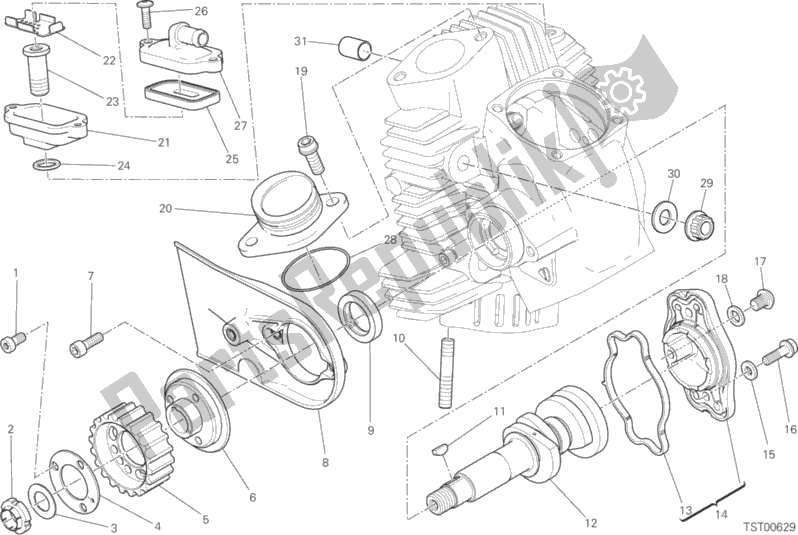 Todas las partes para Sistema De Sincronización De Cabezal Horizontal de Ducati Scrambler Desert Sled 803 2020